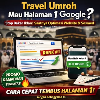 Optimasi Website & Sosmed Halaman 1 Google untuk Travel Umroh